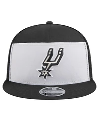 New Era Men's Black/Silver San Antonio Spurs Outdoor Split Panel 9FIFTY Snapback Hat