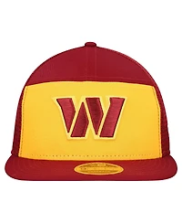New Era Men's Gold/Burgundy Washington Commanders Outdoor Split Panel 9FIFTY Snapback Hat