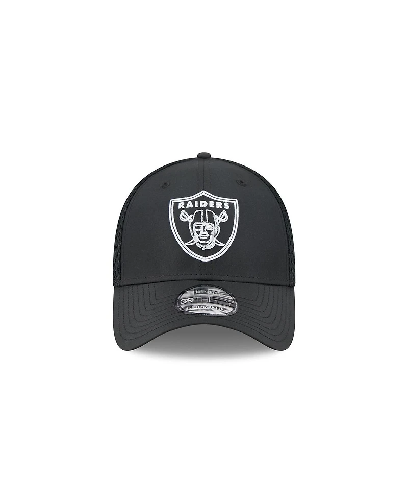 New Era Men's Black Las Vegas Raiders Outline 39THIRTY Flex Hat