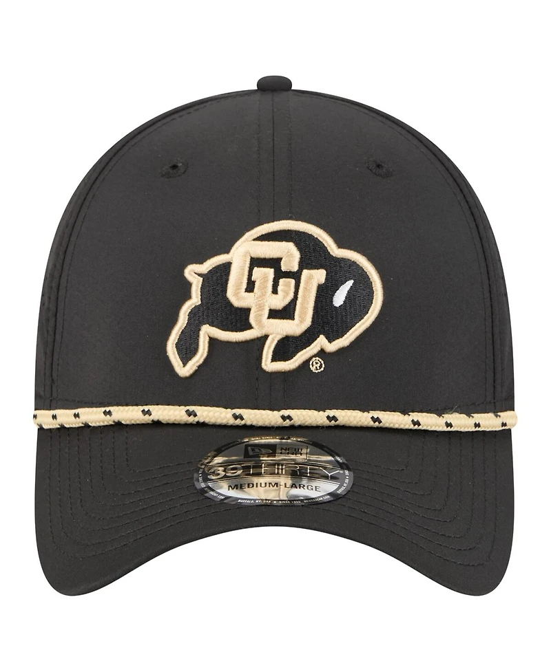 New Era Men's Black Colorado Buffaloes Rope 39THIRTY Flex Hat