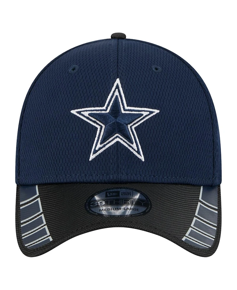 New Era Men's Navy/Black Dallas Cowboys Visor Hit 39THIRTY Flex Hat
