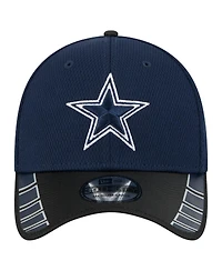 New Era Men's Navy/Black Dallas Cowboys Visor Hit 39THIRTY Flex Hat
