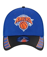 New Era Men's Blue/Black York Knicks Visor Hit 39THIRTY Flex Hat