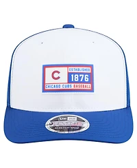 New Era Men's White/Royal Chicago Cubs Established Patch 9SEVENTY Adjustable Hat
