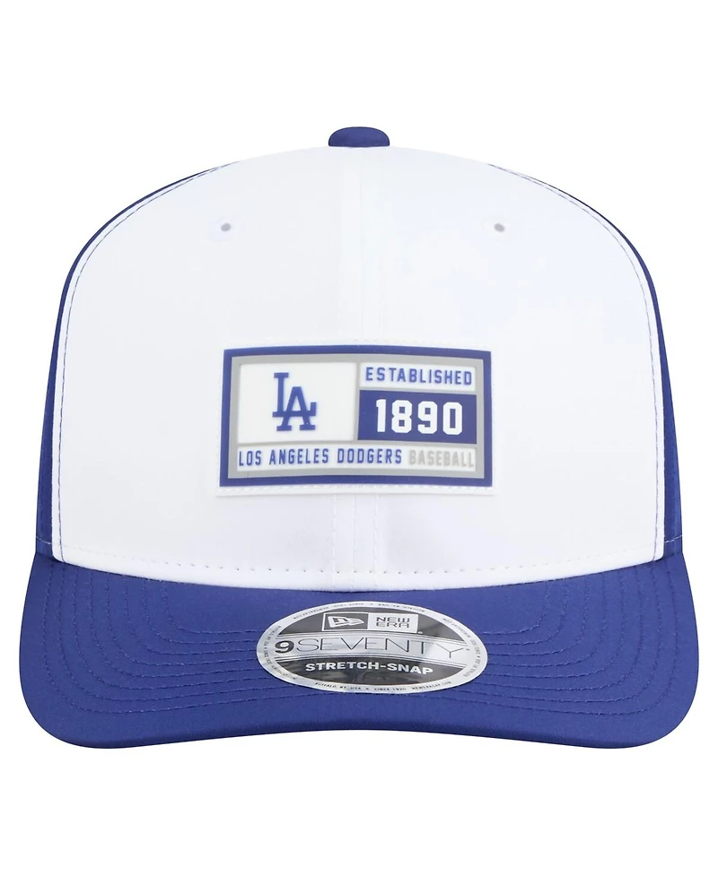 New Era Men's White/Royal Los Angeles Dodgers Established Patch 9SEVENTY Adjustable Hat
