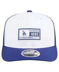 New Era Men's White/Royal Los Angeles Dodgers Established Patch 9SEVENTY Adjustable Hat