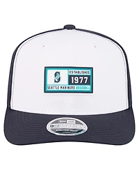 New Era Men's White/Navy Seattle Mariners Established Patch 9SEVENTY Adjustable Hat