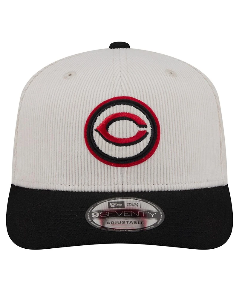 New Era Men's Cream/Black Cincinnati Reds Loyal 9SEVENTY Adjustable Hat