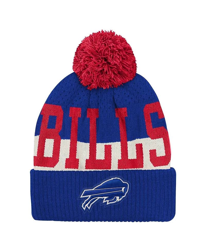 Outerstuff Big Boys and Girls Royal Buffalo Bills Modern Fan Cuffed with Pom Knit Hat