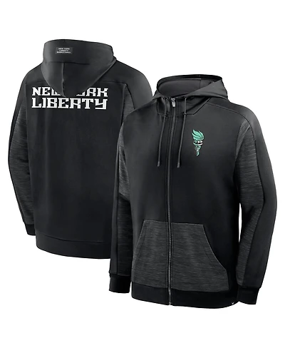 Fanatics Men's Black New York Liberty Back Door Cut Play Defender Full-Zip Hoodie