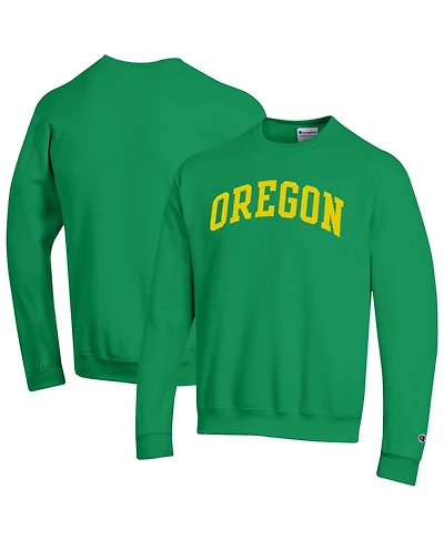 Champion Men's Green Oregon Ducks Basic Arch Fleece Pullover Sweatshirt