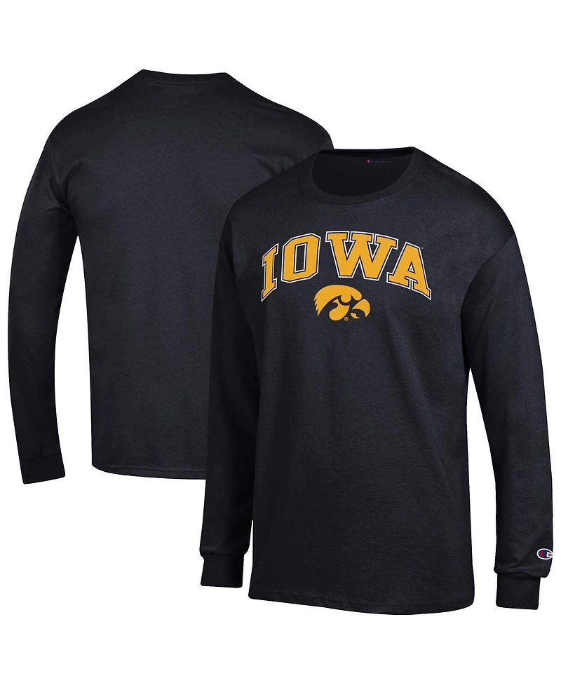 Champion Men's Black Iowa Hawkeyes Arch Over Logo Long Sleeve T-Shirt