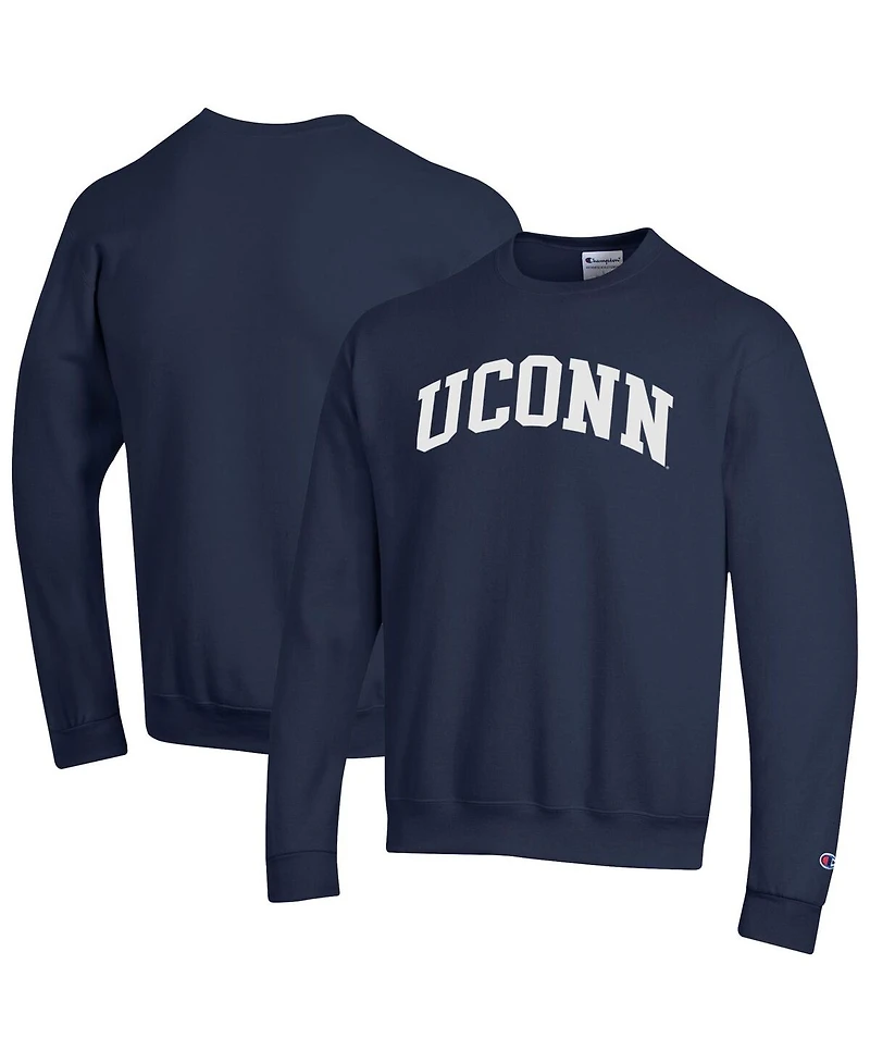 Champion Men's Navy UConn Huskies Basic Arch Fleece Pullover Sweatshirt