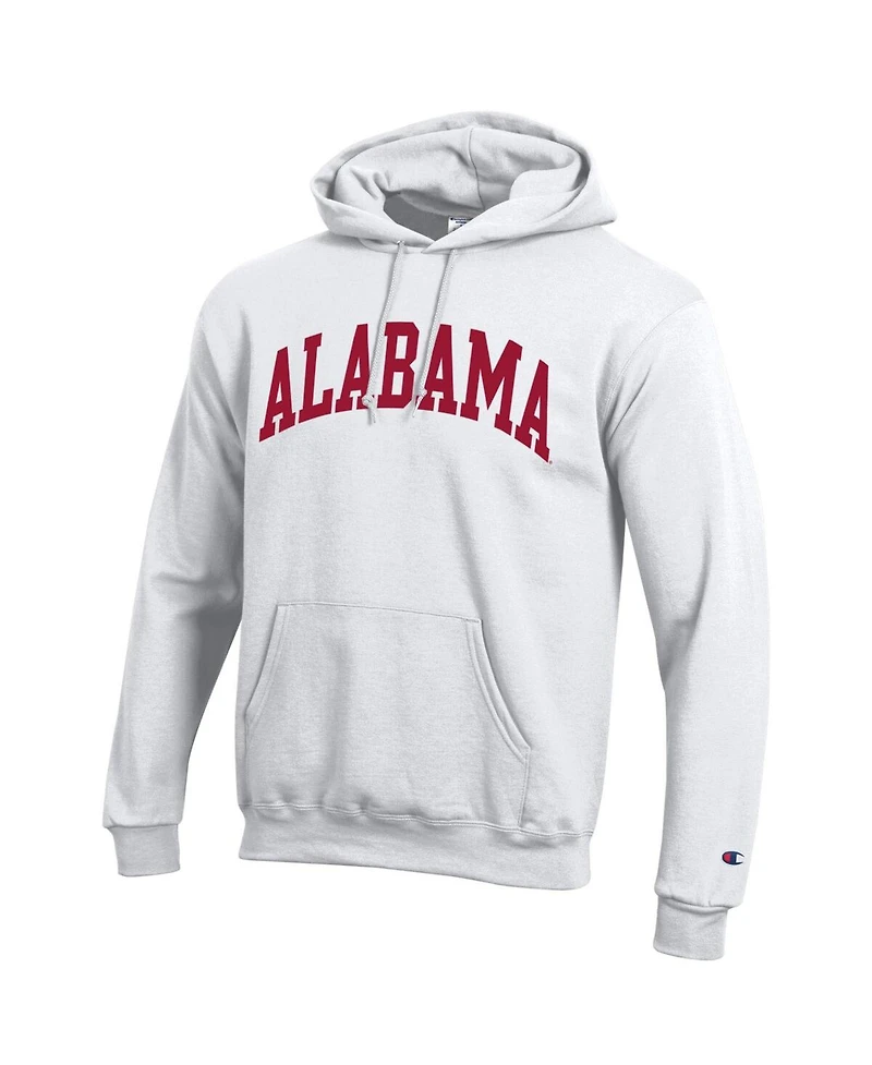 Champion Men's White Alabama Crimson Tide Basic Arch Fleece Pullover Hoodie