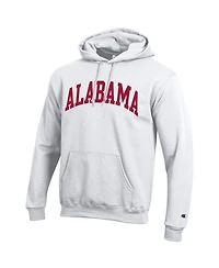 Champion Men's White Alabama Crimson Tide Basic Arch Fleece Pullover Hoodie