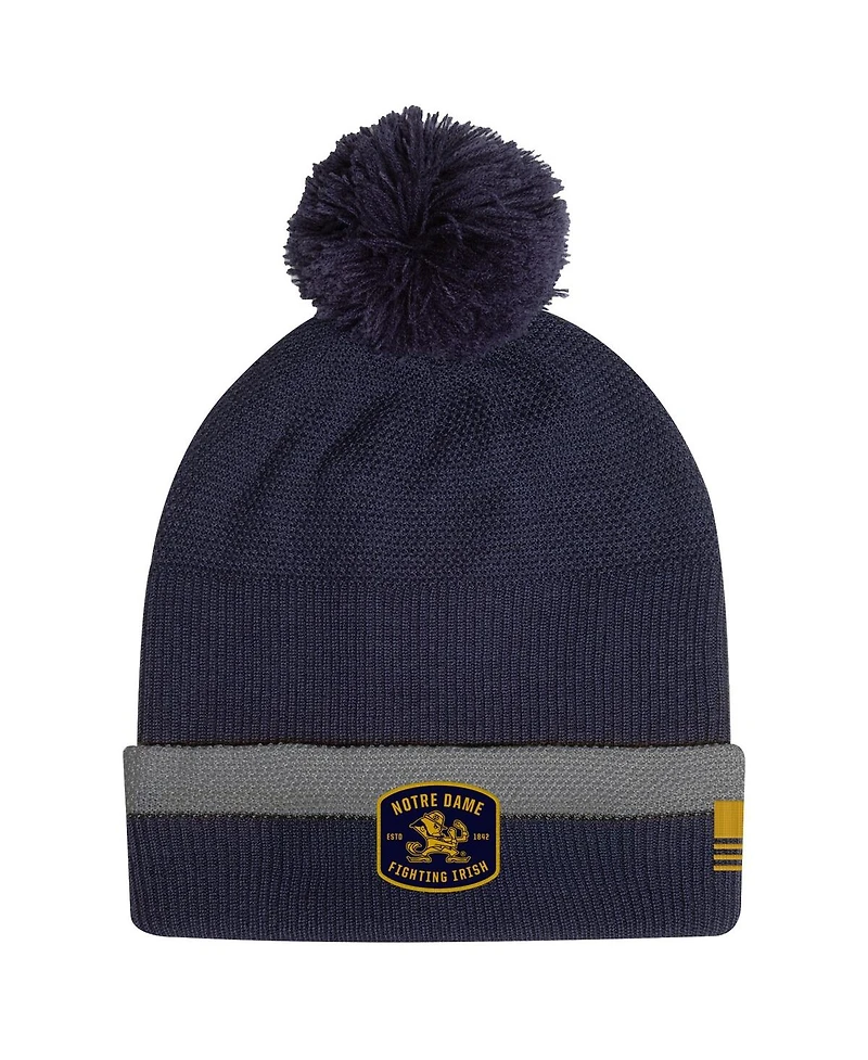 Under Armour Men's Navy Notre Dame Fighting Irish Freedom Collection Cuffed Knit with Pom Hat
