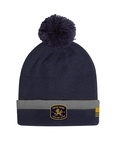 Under Armour Men's Navy Notre Dame Fighting Irish Freedom Collection Cuffed Knit with Pom Hat