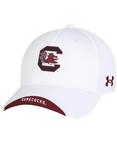 Under Armour Men's White South Carolina Gamecocks Sideline Blitzing Accent Adjustable Hat