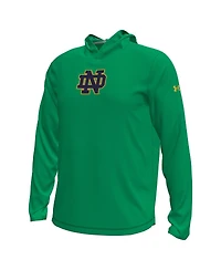 Under Armour Men's Kelly Green Notre Dame Fighting Irish Sideline Knockout Long-Sleeve Hooded T-Shirt