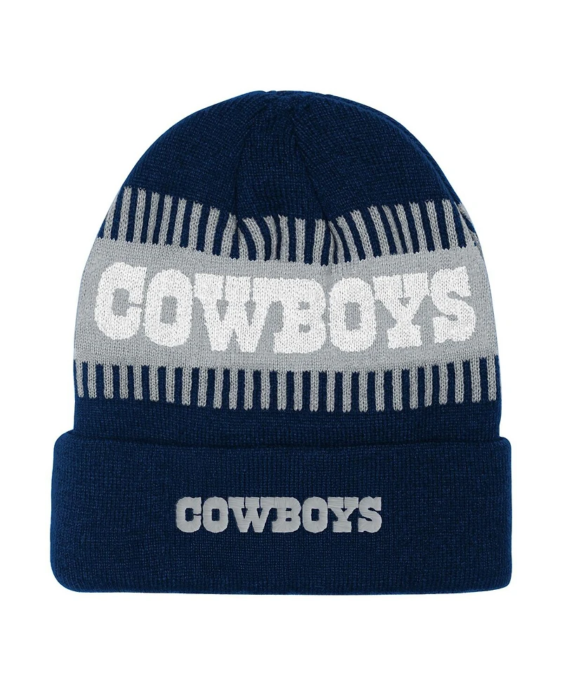 Outerstuff Big Boys and Girls Navy Dallas Cowboys Bright Lights Cuffed Knit Hat