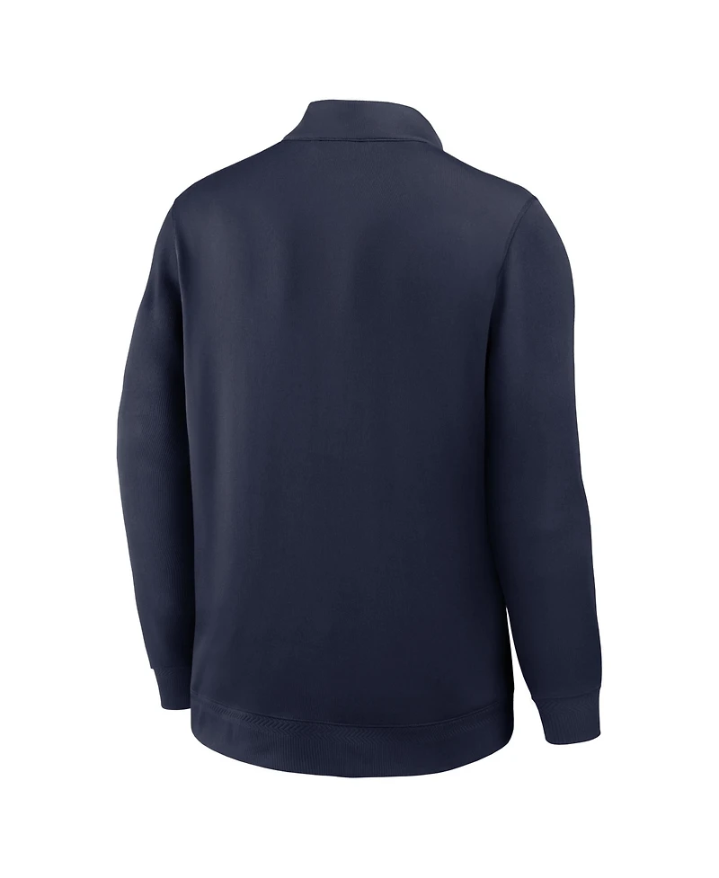 Nike Men's Navy West Virginia Mountaineers 2025 Coaches Premium Dri-fit Half-Zip Pullover Hoodie