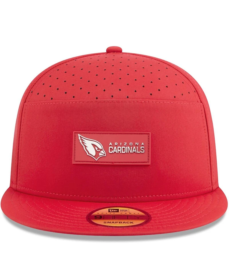 New Era Men's Cardinal Arizona Cardinals 2025 Sideline Split Panel 9FIFTY Snapback Hat