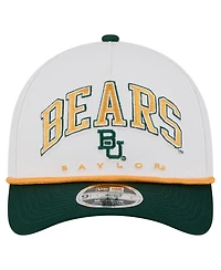 New Era Men's White/Green Baylor Bears Arch Two-Tone Rope 9FORTY A-Frame M-Crown Adjustable Hat