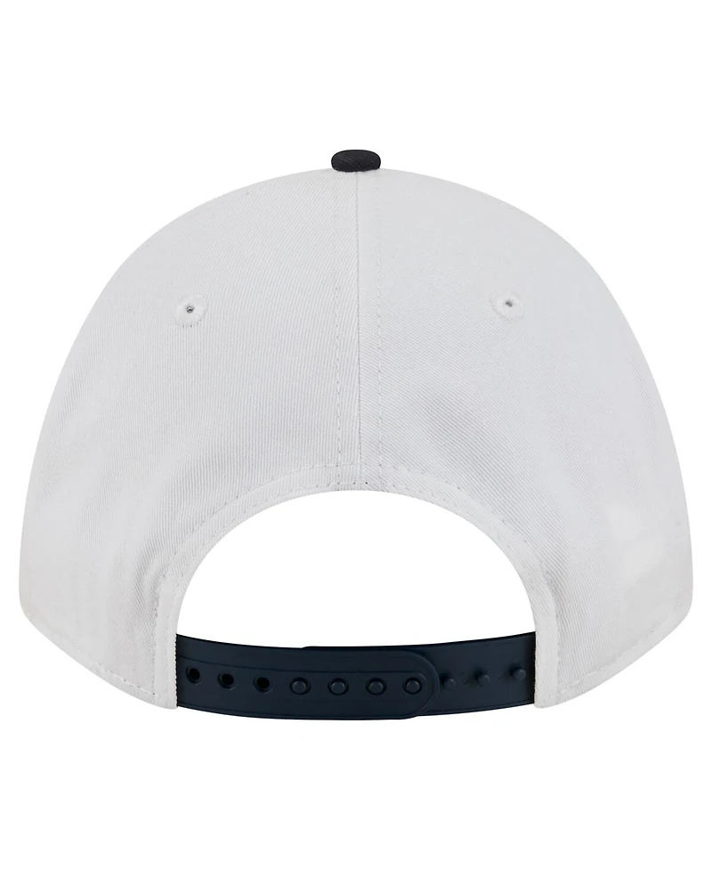 New Era Men's White/Navy West Virginia Mountaineers Arch Two-Tone Rope 9FORTY A-Frame M-Crown Adjustable Hat
