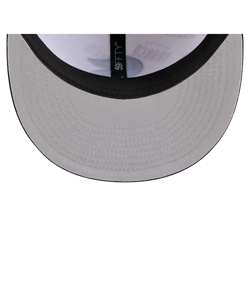 New Era Men's White/Deep Sea Blue Seattle Kraken Repeat Two-Tone 59FIFTY Fitted Hat