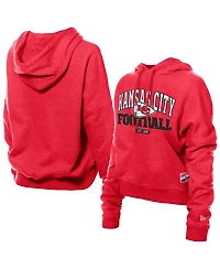New Era Women's Red Kansas City Chiefs Throwback Boxy Hoodie Sweatshirt