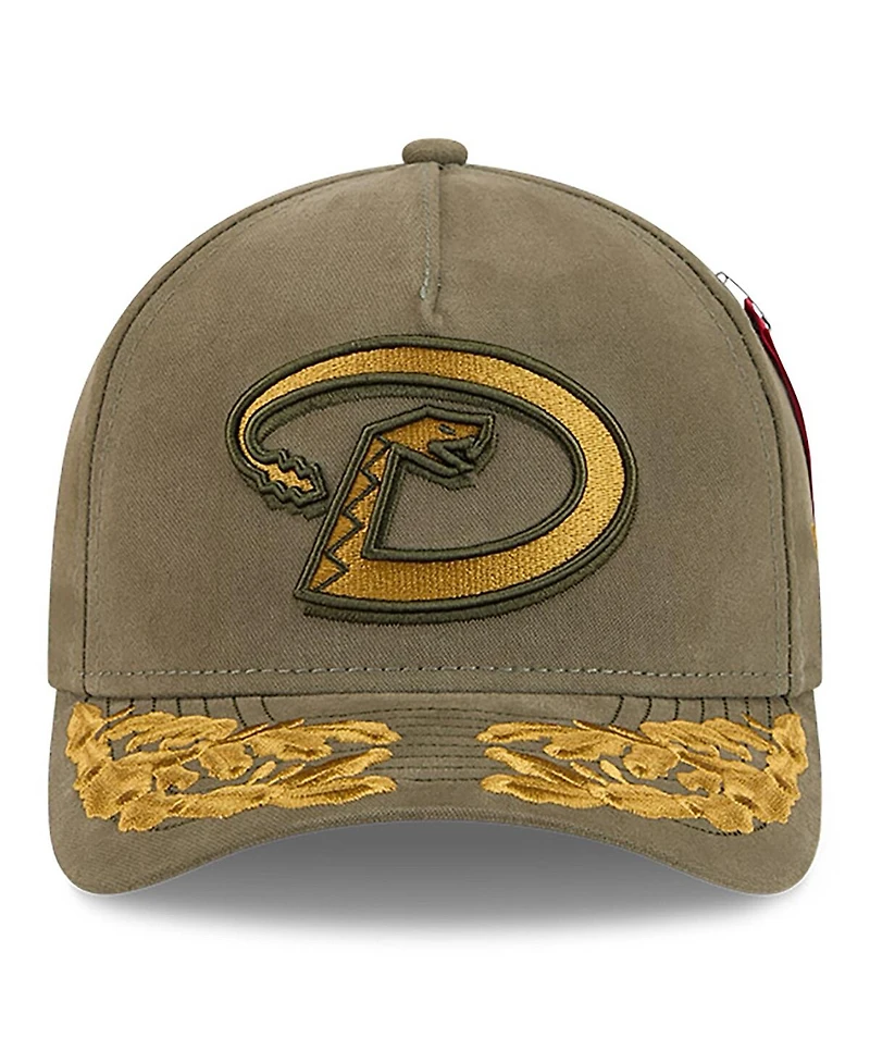 New Era Men's Olive Arizona Diamondbacks A-Frame 9FORTY Adjustable Hat