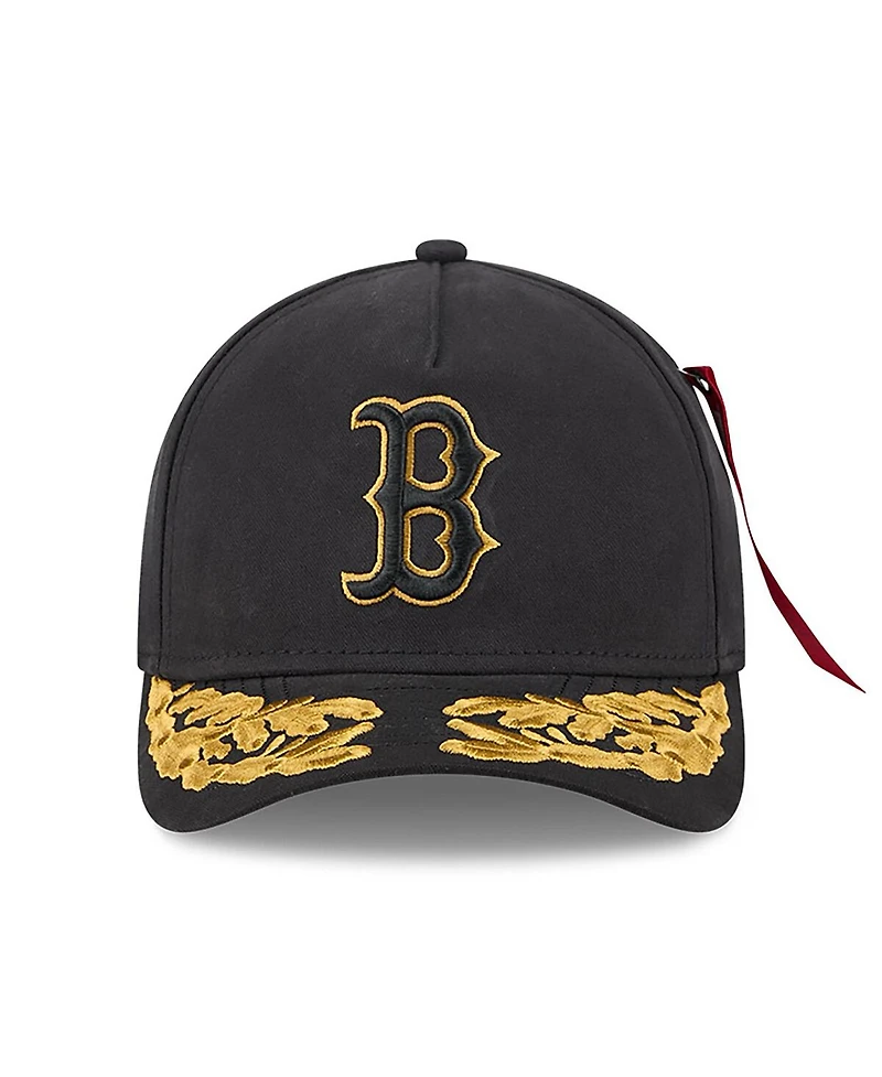 New Era Men's Black Boston Red Sox A-Frame 9FORTY Adjustable Hat
