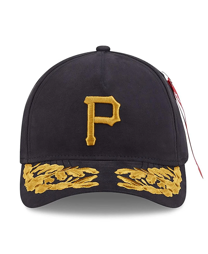 New Era Men's Black Pittsburgh Pirates A-Frame 9FORTY Adjustable Hat