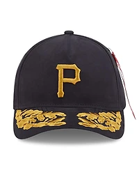 New Era Men's Black Pittsburgh Pirates A-Frame 9FORTY Adjustable Hat
