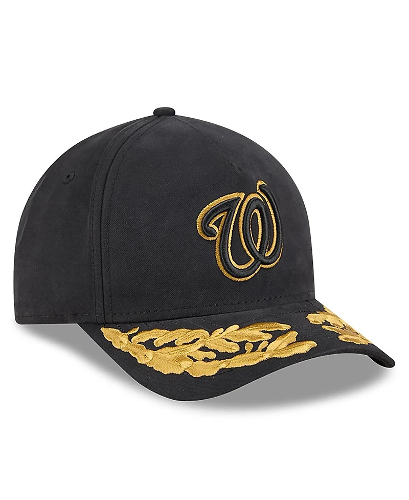 New Era Men's Black Washington Nationals A-Frame 9FORTY Adjustable Hat