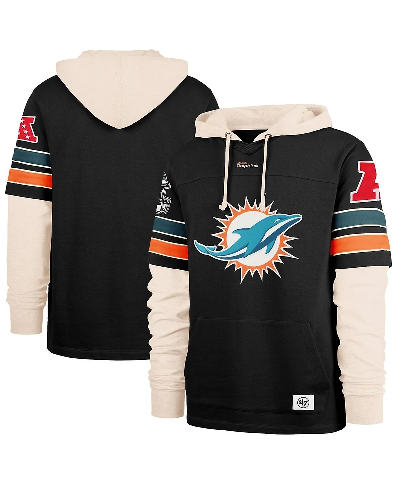 '47 Brand Men's Black Miami Dolphins Split Zone Cornerback Duo Hoodie