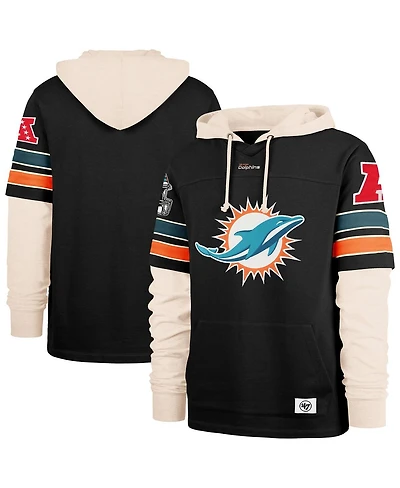 '47 Brand Men's Black Miami Dolphins Split Zone Cornerback Duo Hoodie
