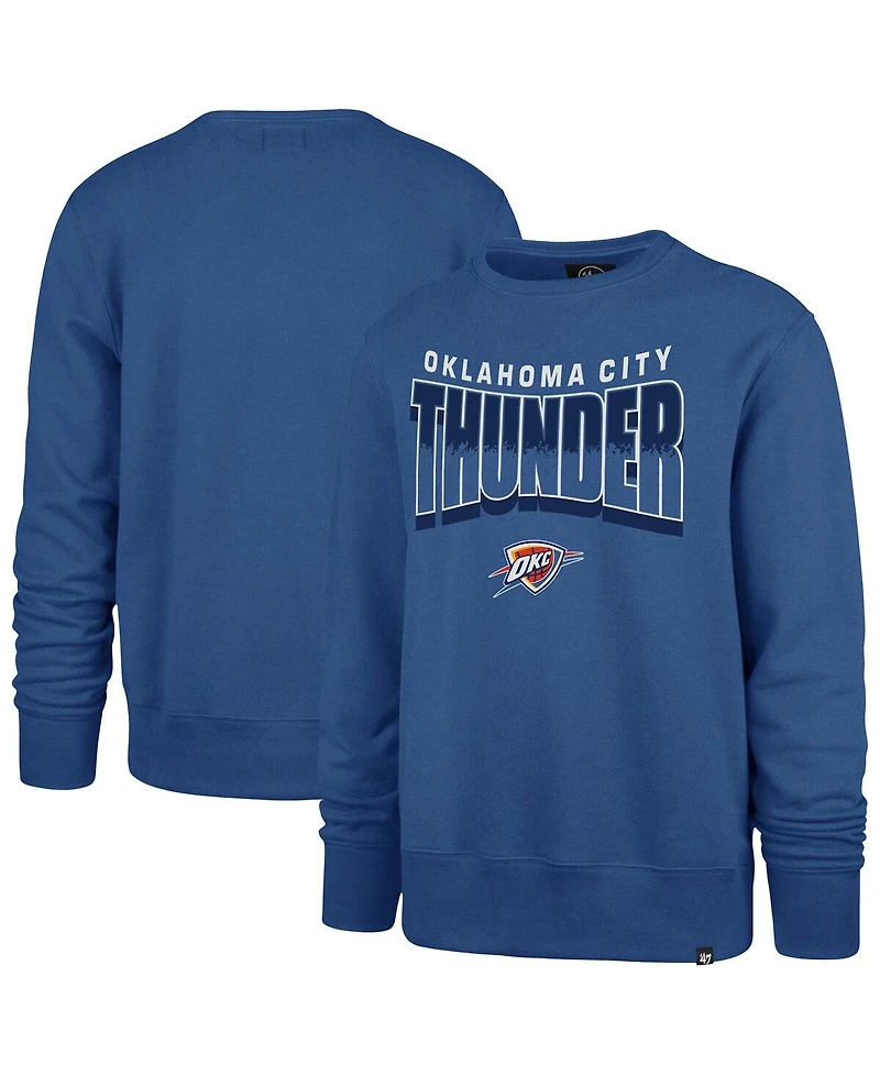 '47 Brand Men's and Women's Blue Oklahoma City Thunder Brush By Headline Crewneck Sweatshirt