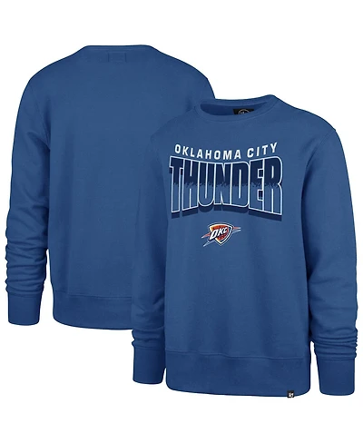 '47 Brand Men's and Women's Blue Oklahoma City Thunder Brush By Headline Crewneck Sweatshirt