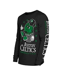 New Era Men's Black Boston Celtics Old School Sport Long Sleeve T-Shirt
