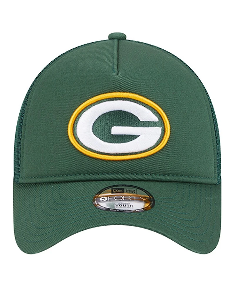 New Era Toddler Green Bay Packers Main 9FORTY A-Frame Trucker Adjustable Hat