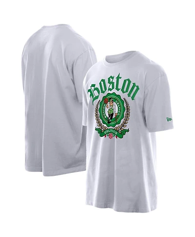 New Era Men's White Boston Celtics Throwback Prep Oversized T-Shirt