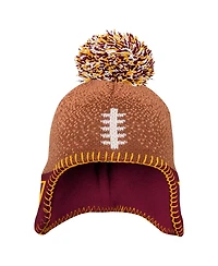 Outerstuff Baby Boys and Girls Brown Washington Commanders Football Head Knit with Pom Hat