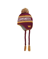 Outerstuff Big Boys and Girls Burgundy Washington Commanders Jacquard Tassel with Pom Knit Hat
