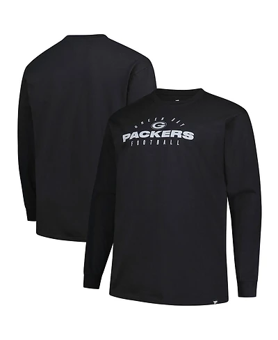 Fanatics Men's Black Green Bay Packers Big Tall Coverage Scheme Long Sleeve T-Shirt