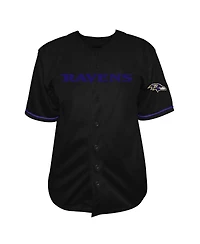 Fanatics Men's Lamar Jackson Black Baltimore Ravens Big Tall Baseball Button-Up Shirt