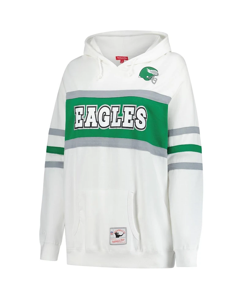 Mitchell & Ness Women's White Philadelphia Eagles Plus Head Coach Throwback Pullover Hoodie