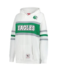 Mitchell & Ness Women's White Philadelphia Eagles Plus Head Coach Throwback Pullover Hoodie