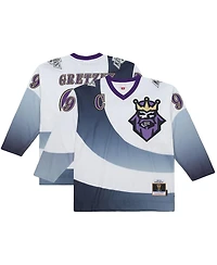 Mitchell & Ness Men's Wayne Gretzky White Los Angeles Kings Big Tall 1995-96 Blue Line 2.0 Jersey