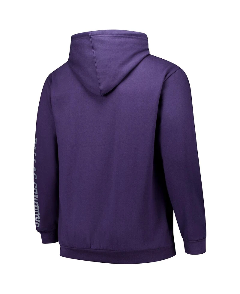 Fanatics Men's Purple Dallas Cowboys Big Tall Sleeve Hit Full-Zip Hoodie